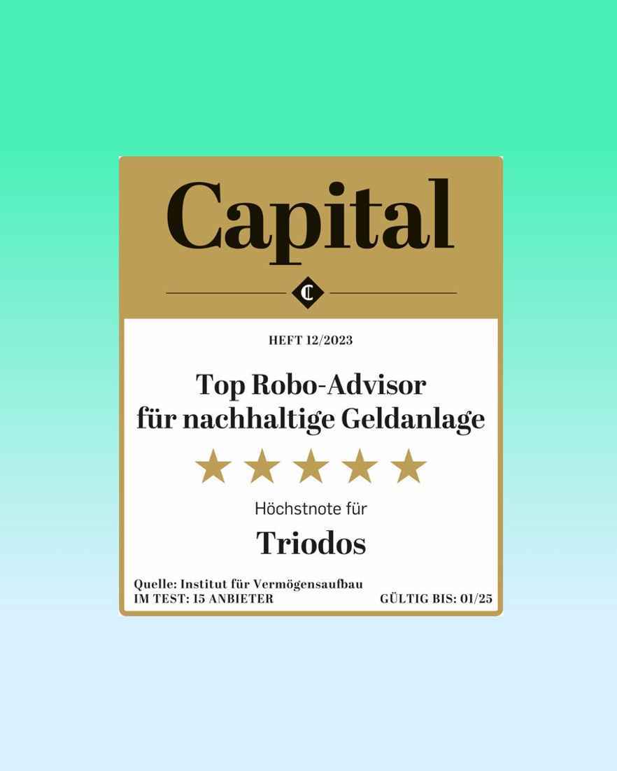 "Capital" hat unsere Vermögensverwaltung als Top Robo-Advisor für nachhaltige Geldanlage ausgezeichnet