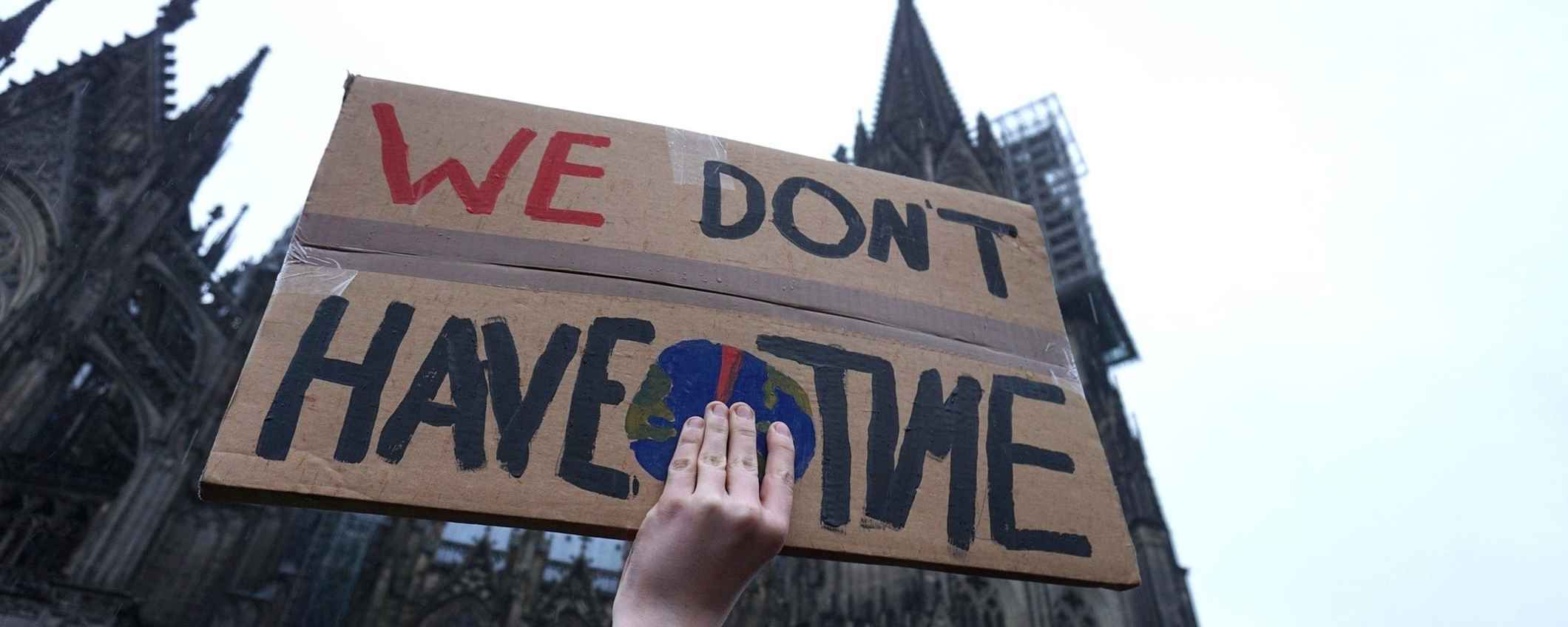 Klima-Demo-Plakat "We don't have time"