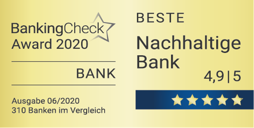 BankingCheck Award - Beste Nachhaltige Bank 2020 - Triodos Bank