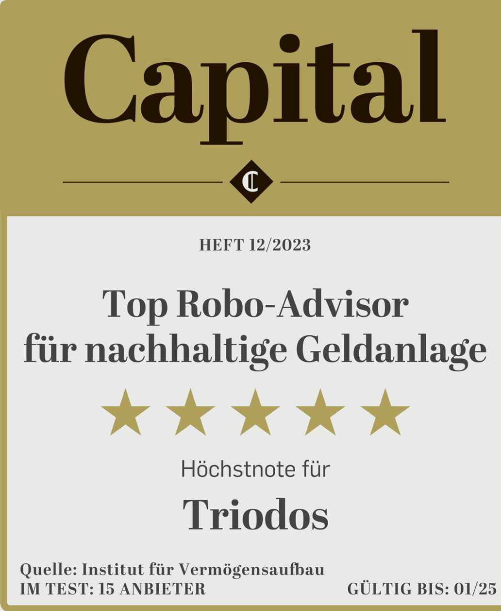 Capital: Höchstnote als Top Robo-Advisor für nachhaltige Geldanlage